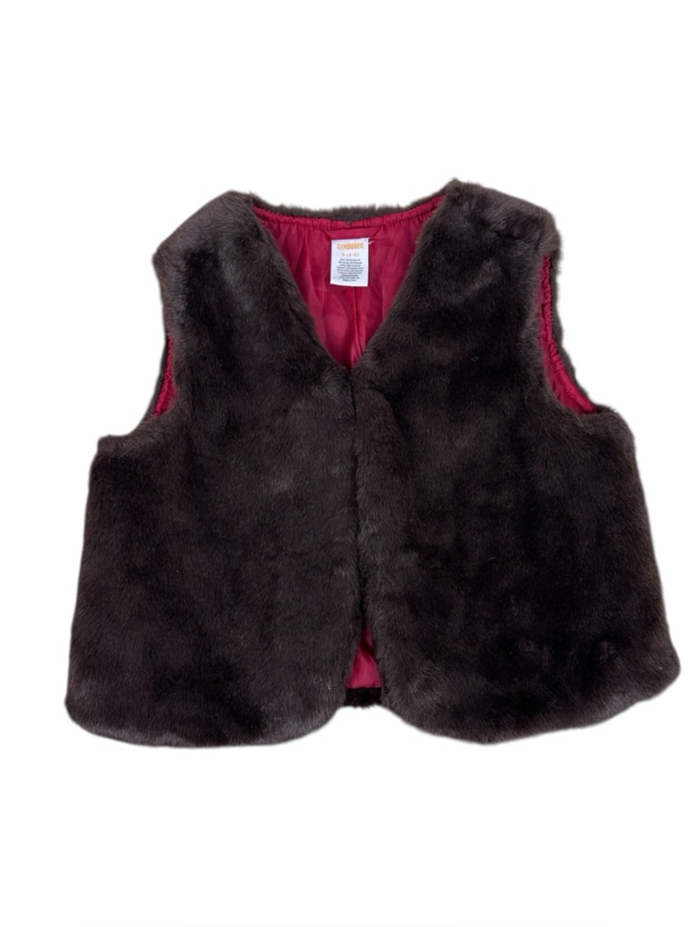 Gymboree Faux Fur Chocolate Brown Vest Girls 5